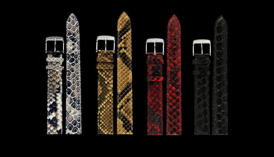 MJ Exclusive Handmade Luxury Watch Strap Exotic Leather Python, Anaconda, Viper Skins 2A